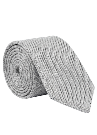 Letteriello Silver Woven Grenadine Silk Neck Tie