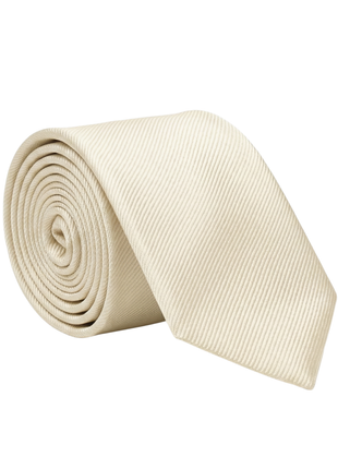 Letteriello Ivory Woven Grenadine Silk Neck Tie