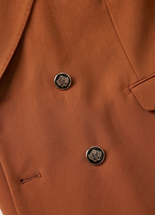 Vitali Solid Rust Classic Fit Peak Lapel Double Breasted Suit
