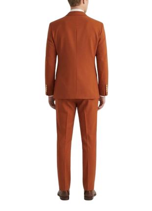 Vitali Solid Rust Classic Fit Peak Lapel Double Breasted Suit