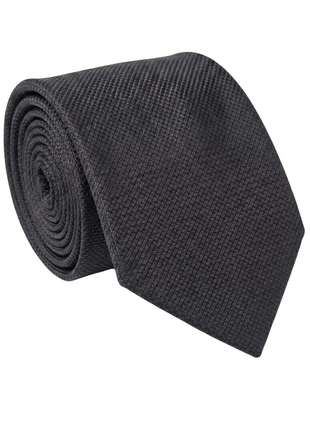 Letteriello Black Italian Silk Neck Tie with Micro Textured Weave - Spring 2026 Collection