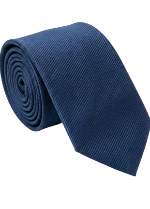 Letteriello Navy Blue Italian Silk Neck Tie with Fine Ribbed Texture - Spring 2026 Collection