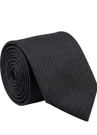 Letteriello Black Italian Silk Neck Tie with shiny Micro-Dot Pattern - Spring 2026 Collection