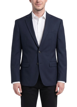 Ralph Lauren Navy Blue Davening Wool Classic Fit Notch Lapel 2-Button Blazer - The Suit Depot