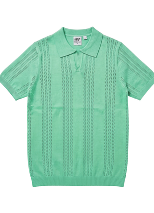 Lavane N.Y. Mens Sage Green Knit Short Sleeve Polo Sweater Shirt
