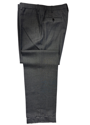 Brioni Mens Charcoal Textured Fully-Canvassed Notch Lapel Classic Fit 2-Button Wool Silk Blend Suit with Asymmetric Pockets - 42L