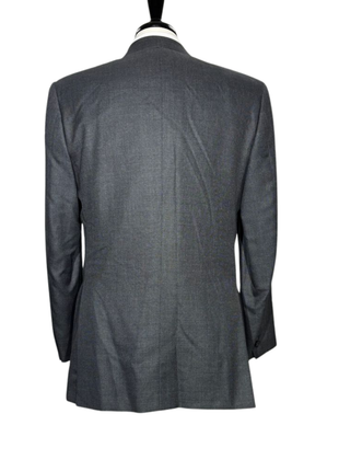 Brioni Mens Charcoal Textured Fully-Canvassed Notch Lapel Classic Fit 2-Button Wool Silk Blend Suit with Asymmetric Pockets - 42L