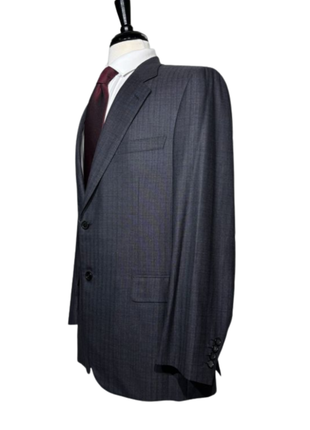 Brioni Mens Charcoal Tonal Micro-Weave Fully-Canvassed Classic Fit 2-Button Wool Silk Blend Suit - 44L