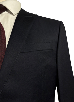 Corneliani Mens Solid Midnight Blue Fully-Canvassed Peak Lapels Slim Fit Sport Coat - 42S