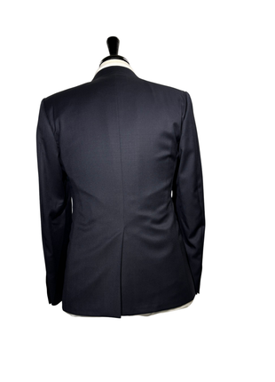 Corneliani Mens Solid Midnight Blue Fully-Canvassed Peak Lapels Slim Fit Sport Coat - 42S