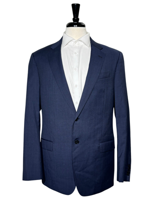 Armani Collezioni G-Line Blue Textured Slim Fit Notch Lapel 2-Button Wool Suit - 44L