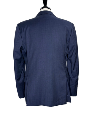 Armani Collezioni G-Line Blue Textured Slim Fit Notch Lapel 2-Button Wool Suit - 44L