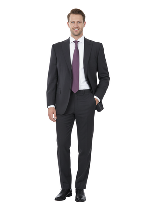 Canali Solid Charcoal 100% Wool Suit 38R