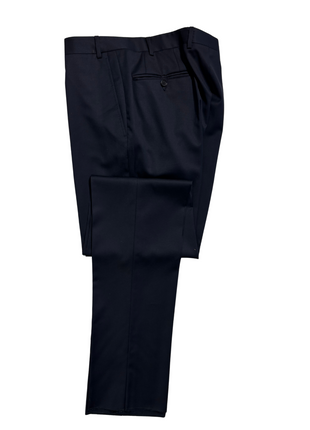 Canali Solid Navy Slim Fit Notch Lapel Canvassed Wool 3-Piece Suit 38R