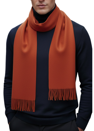 Tovaglia Mens Solid Cashmere Fringe Scarf