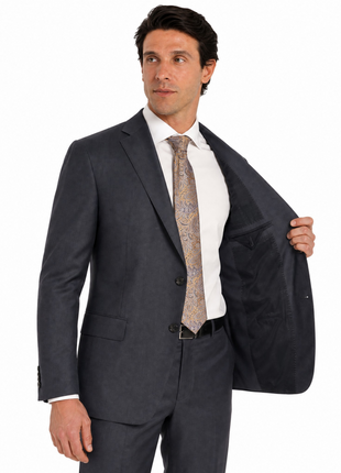 Cerruti 1881 Dark Gray Twill Weave 100% Wool Classic Fit 2-Button Suit 48R