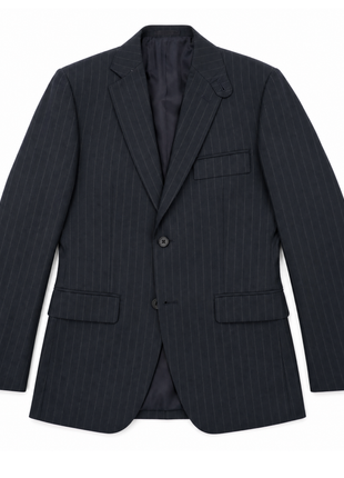 Ralph Lauren Purple Label Charcoal Black Pinstripe 100% Wool Classic Fit 3-Piece Suit 40L