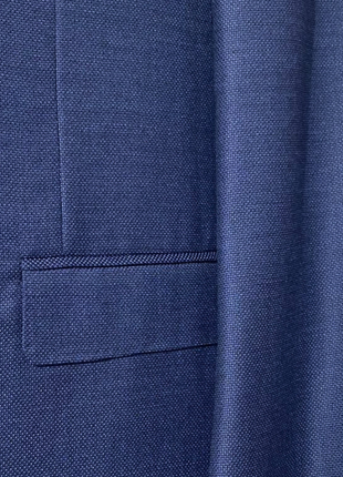 Canali Navy Blue Textured Notch Lapel 100% Wool 2 Button Suit 46L