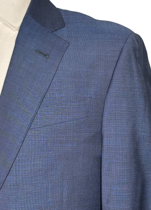 Armani Collezioni G-Line Blue Textured Classic Fit Notch Lapel Two-Button Wool Suit 42L