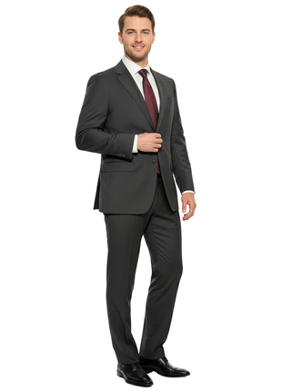 Armani Collezioni Charcoal Grey G-Line Notch Lapel Slim Fit 2 Button Wool Suit - 42R