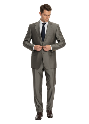 Canali Men's Gray Pinstripe Silk Wool Suit 44R