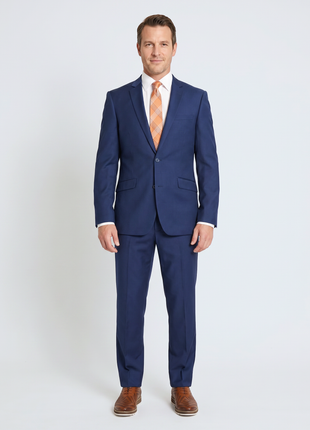 Raphael Regular Fit Solid Blue Two Button Suit - The Suit Depot