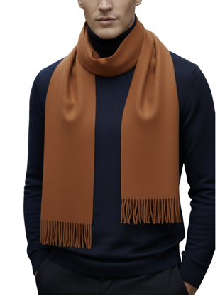 Tovaglia Mens Solid Cashmere Fringe Scarf