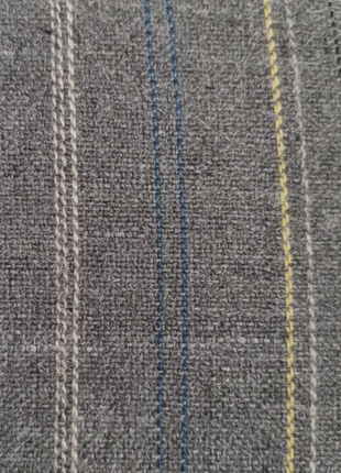 Apollo King Mens Gray Stripe Classic Fit Peak Lapel Wool 3 Piece Suit