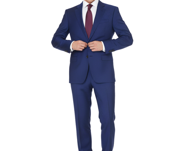 Armani Collezioni G-Line 42L Blue Pinstripe 100% Wool Slim Fit 2