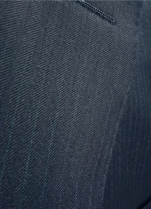Cardeliano Mens Dark Blue Pinstripe Classic Fit Notch Lapels 2 Button Wool Suit