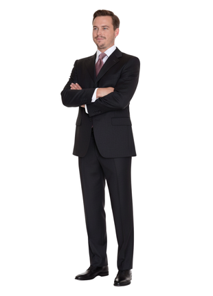 Canali Solid Charcoal 3-Button 100% Wool Suit 38S