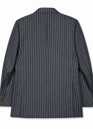 Sartoria Partenopea Mens Charcoal Chalk Stripe Notch Lapel Classic Fit 3-button Wool Suit - 44R