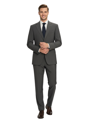 Canali Solid Gray 100% Wool Suit 48R