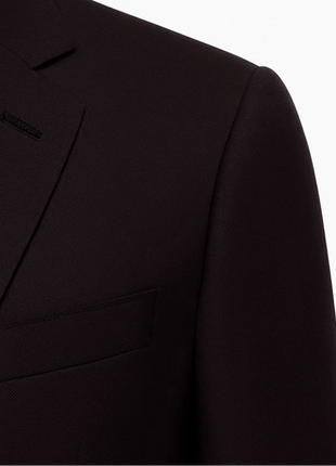 Centrion Mens Solid Black Fine Twill Weave Notch Lapels Classic Fit 2 Button Wool Suit