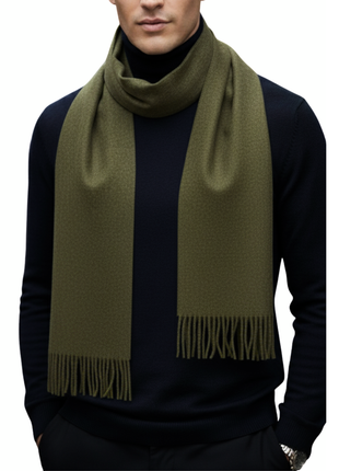 Tovaglia Mens Solid Cashmere Fringe Scarf