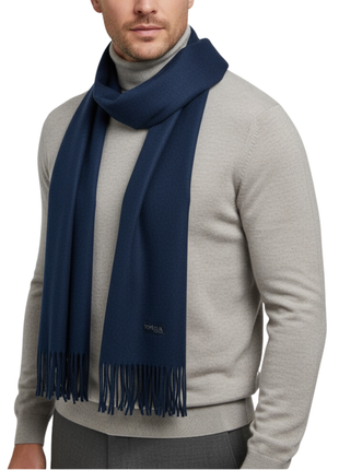 Tovaglia Mens Solid Cashmere Fringe Scarf
