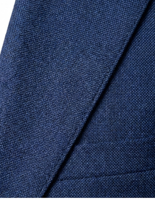 Centrion Mens Blue Textured Classic Fit Notch Lapels 2 Button Stretch Wool Silk Blend Suit