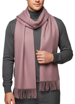 Tovaglia Mens Solid Cashmere Fringe Scarf