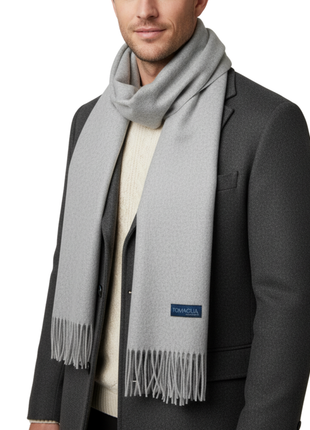Tovaglia Mens Solid Cashmere Fringe Scarf