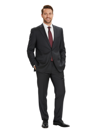 Canali Men's Solid Navy Modern Fit 100% Wool Suit 46R