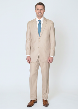 Raphael Mens Classic Fit Tan Notch Lapel Two Button Suit