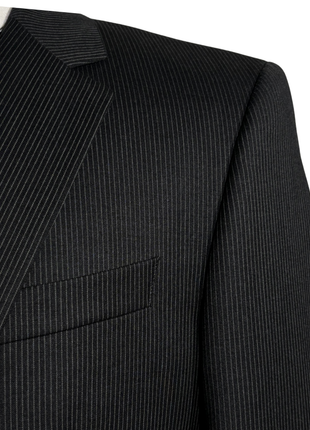 Hugo Boss Halsey2/Merrill2 Men's Charcoal Pinstriped 100% Wool Slim Fit Suit