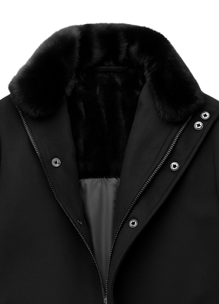 The Montreal Collection Windsor Black Down-Insulated Wool Car Coat - The Suit Depot