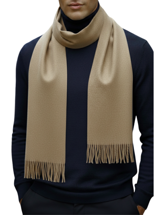 Tovaglia Mens Solid Cashmere Fringe Scarf