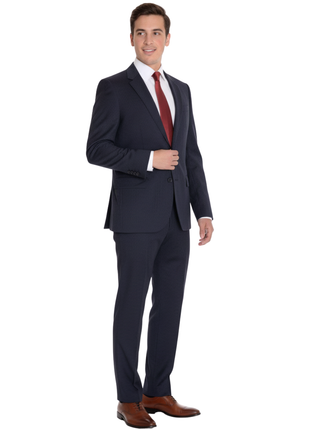 Hugo Boss The Grand/central Classic Fit Navy Pinstriped Two Button Wool Suit
