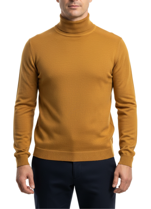 Arthur Black Solid Camel Pullover Cotton Blend Turtleneck Sweater Shirt