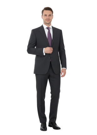 Canali Mens Charcoal Grey Classic Fit 46L Drop 7 100% Wool 2 Piece Suit