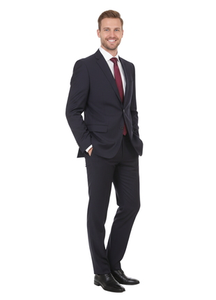 Versace Collection Mens 42R Drop 8 Navy Pinstripe Slim Fit 2 Piece Suit