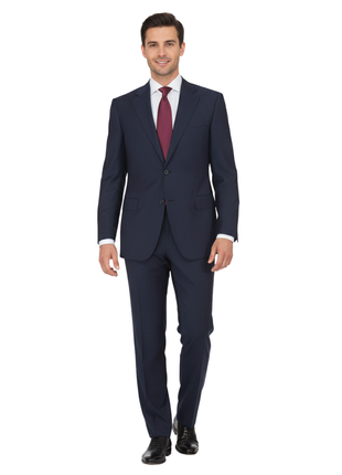 Canali 1934 Mens 48R Drop 7 Navy Blue Check 100% Wool 2 Piece Suit