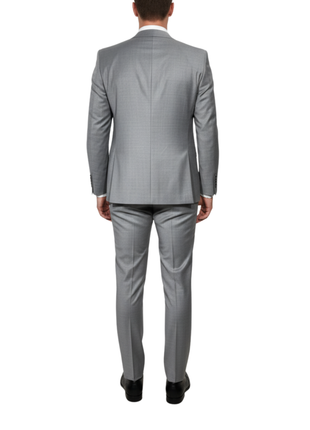 Cleo Luxor Ash Heather Gray Slim Fit Wool Stretch 3 Piece Suit